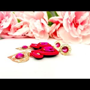 Pink earrings from Venezuela